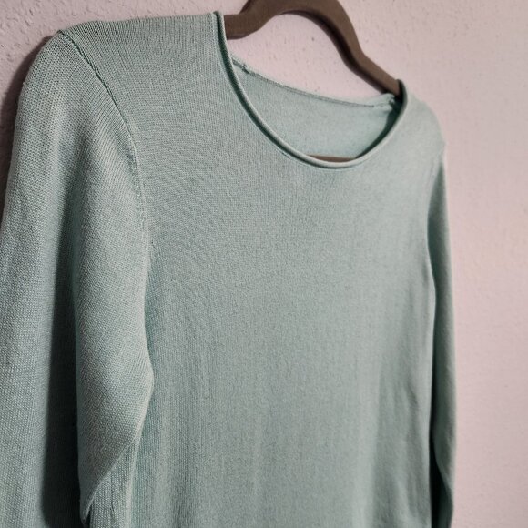 Eileen Fisher Green Silk Cashmere Sweater Small - Picture 2 of 4